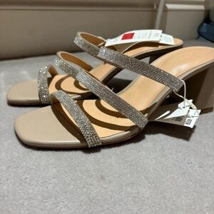 Marks & Spencer Tan and Silver Strappy Heels